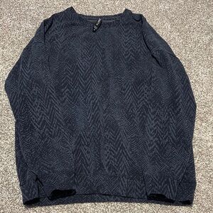 Athleta Navy Patterned Crewneck Sweater